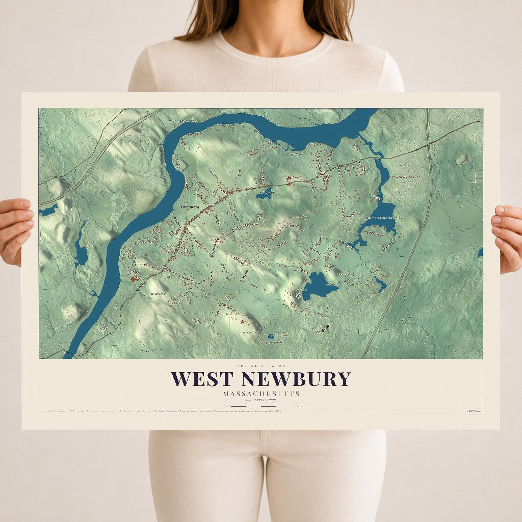 West Newbury, Massachusetts map print - 18 x 24 archival matte print