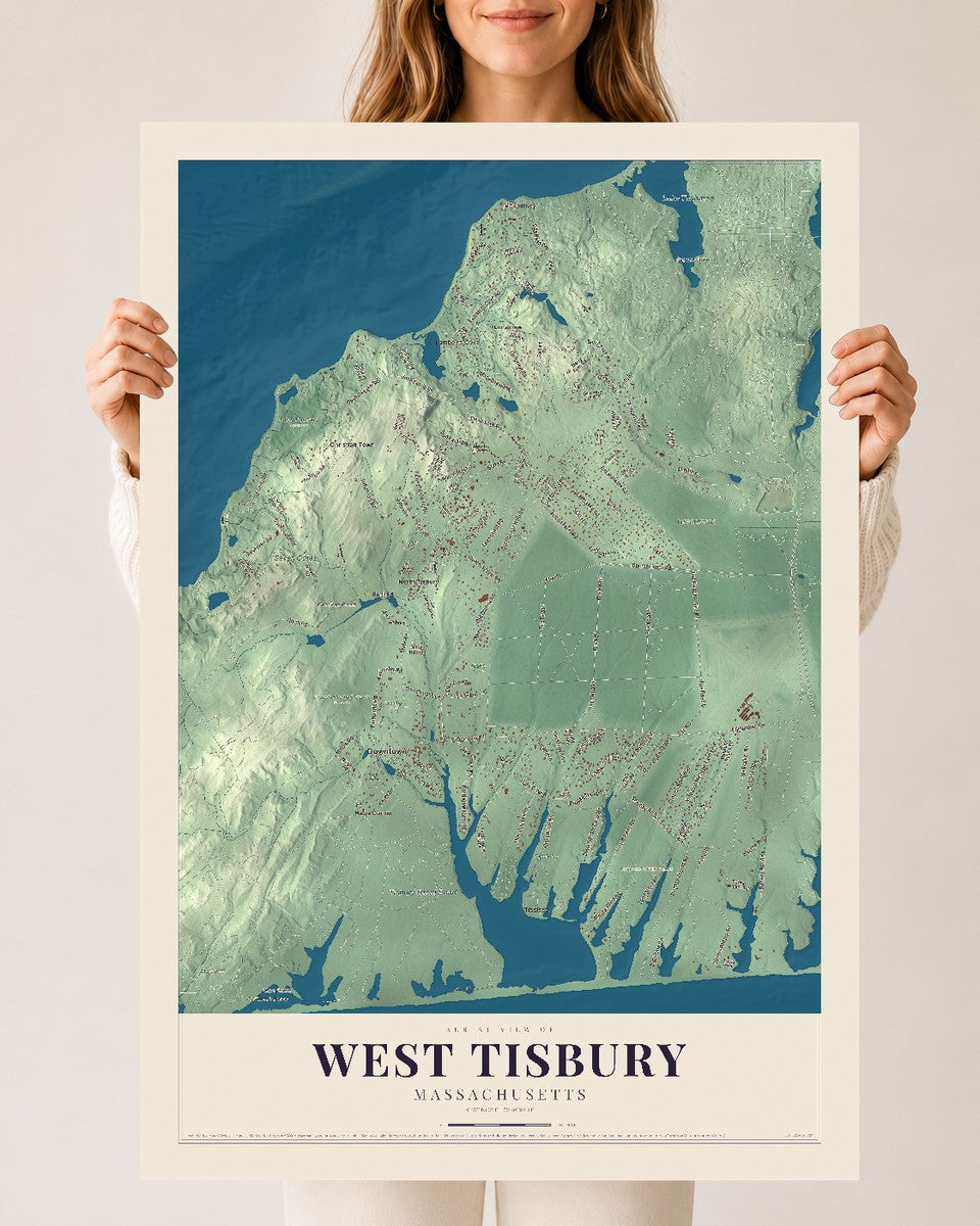 West Tisbury, Massachusetts map print - 24 x 36 archival matte print