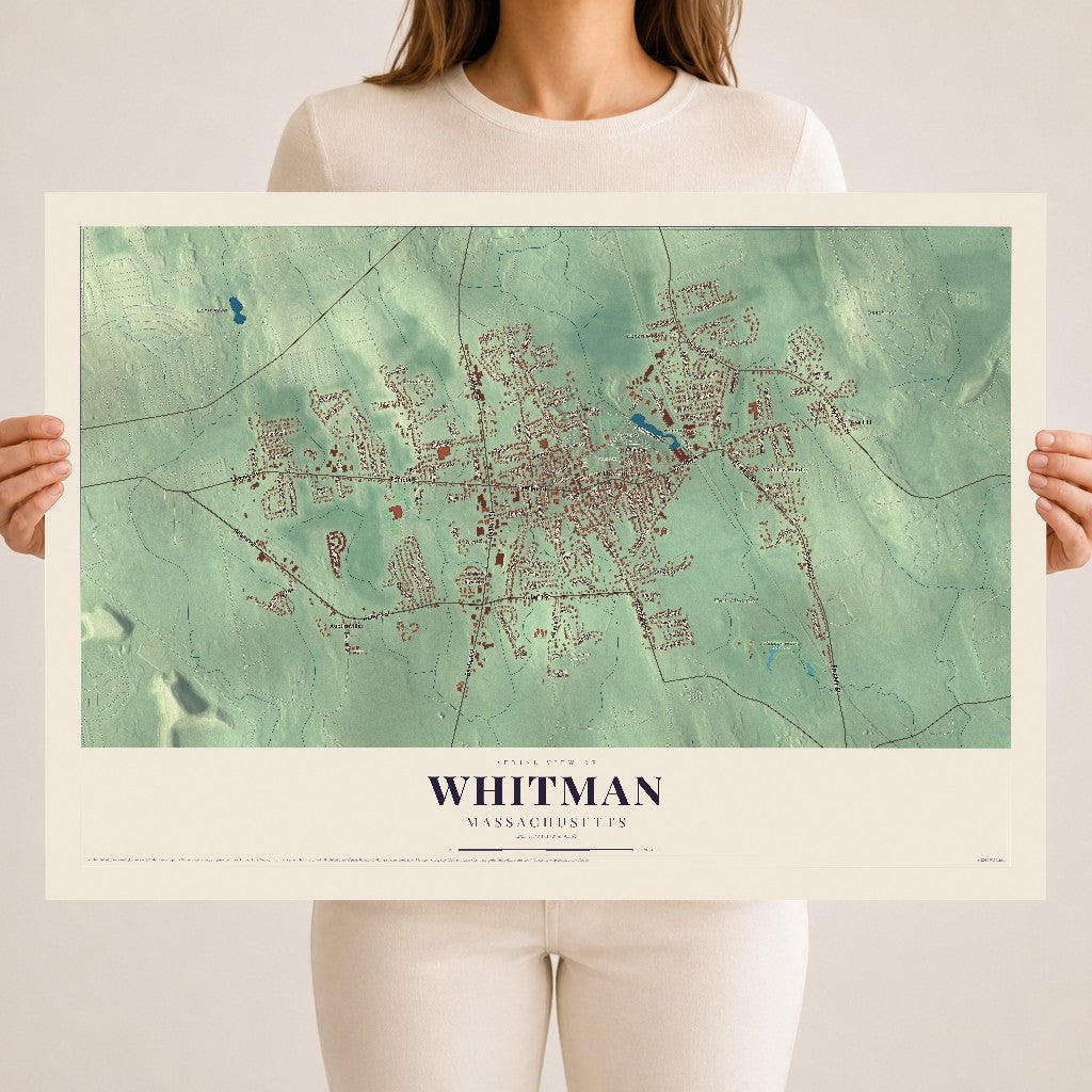 Whitman, Massachusetts map print - 18 x 24 archival matte print