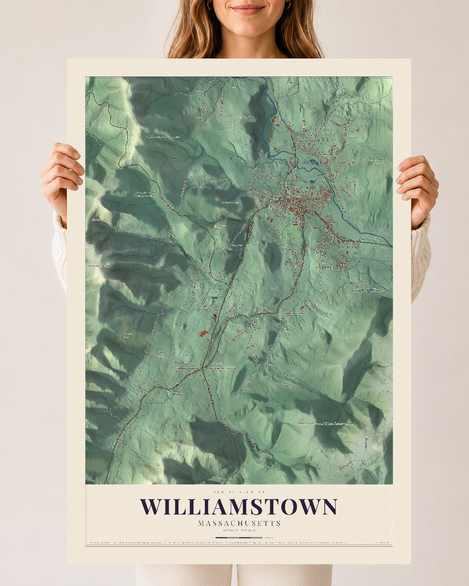 Williamstown, Massachusetts map print - 24 x 36 archival matte print