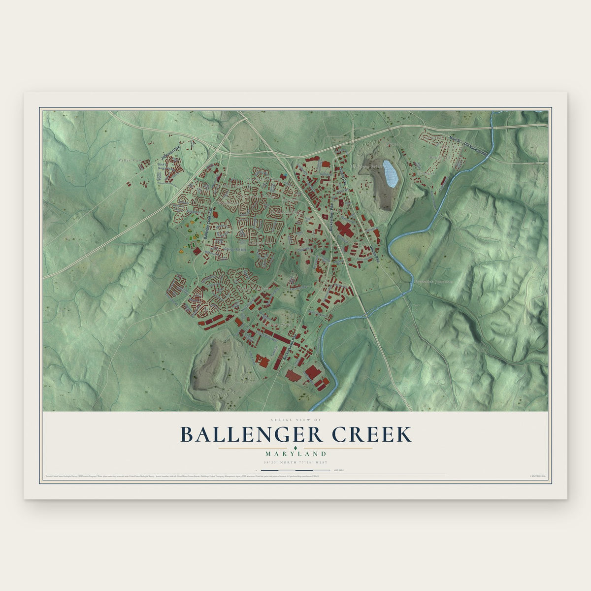 Ballenger Creek, Maryland map print, the full design