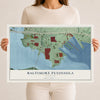 Map of Baltimore Peninsula, Maryland, 12 x 18 inch unframed archival matte print