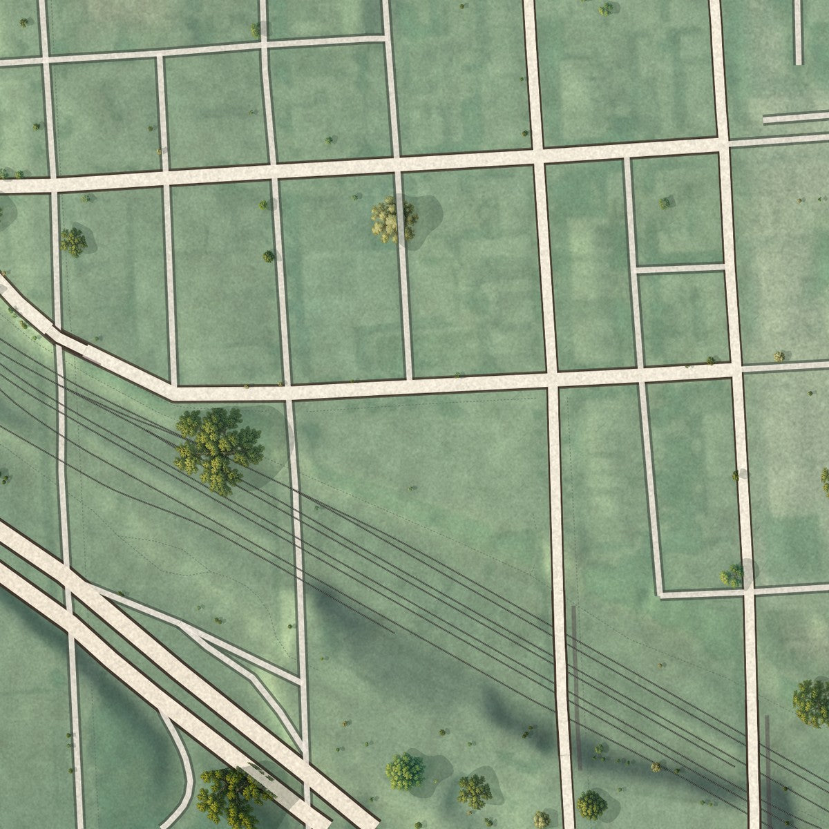 Second close-up of the map of Barclay, Baltimore, Maryland print showing more streets and buildings