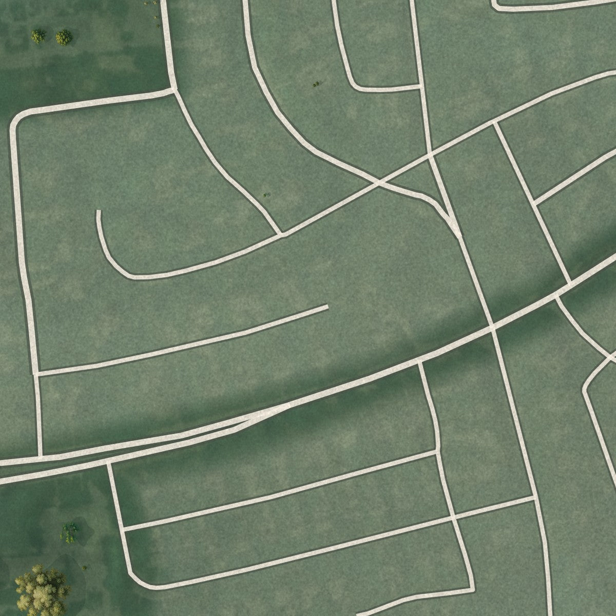 Close-up of the map of Bellona-Gittings, Maryland print showing street and building detail