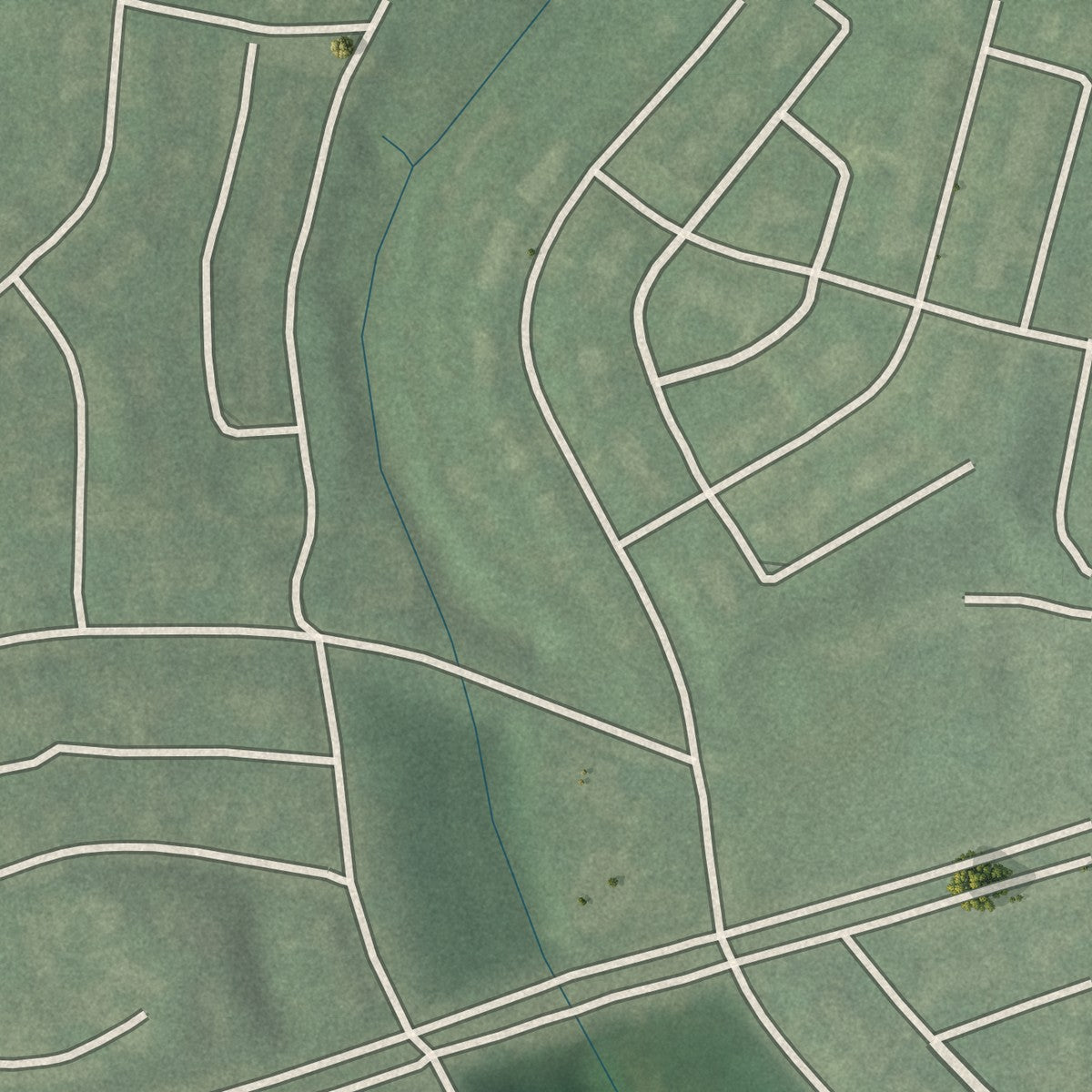 Second close-up of the map of Belvedere, Maryland print showing more streets and buildings