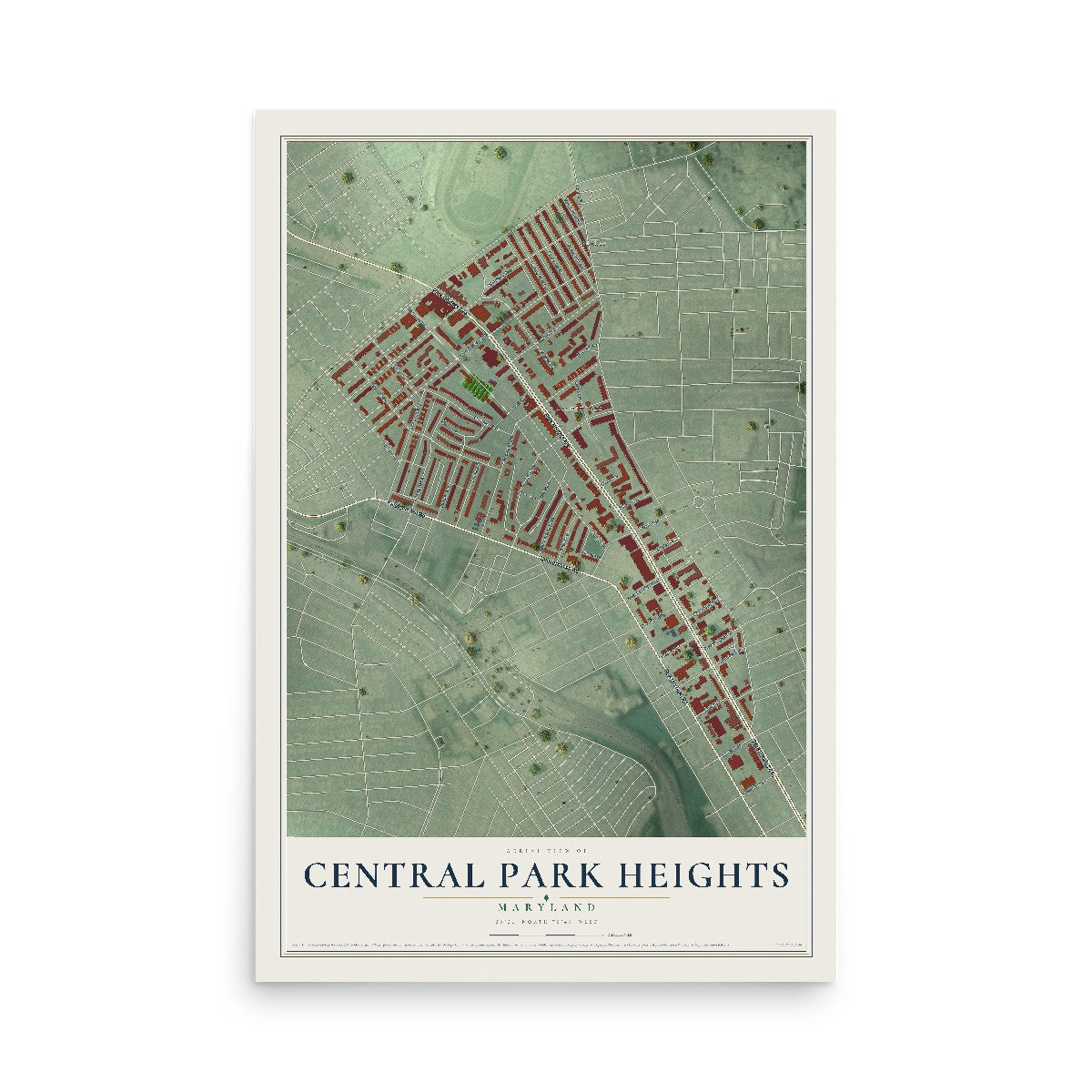 Map of Central Park Heights, Maryland, 12 x 18 inch unframed archival matte print