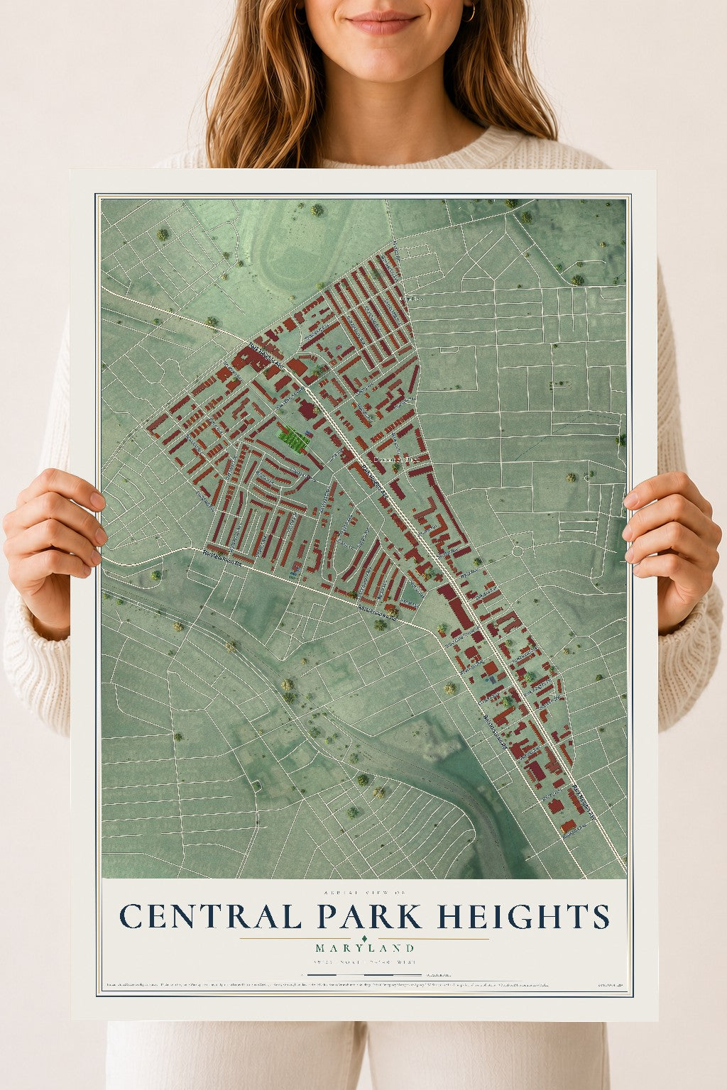 Map of Central Park Heights, Maryland, 18 x 24 inch unframed archival matte print