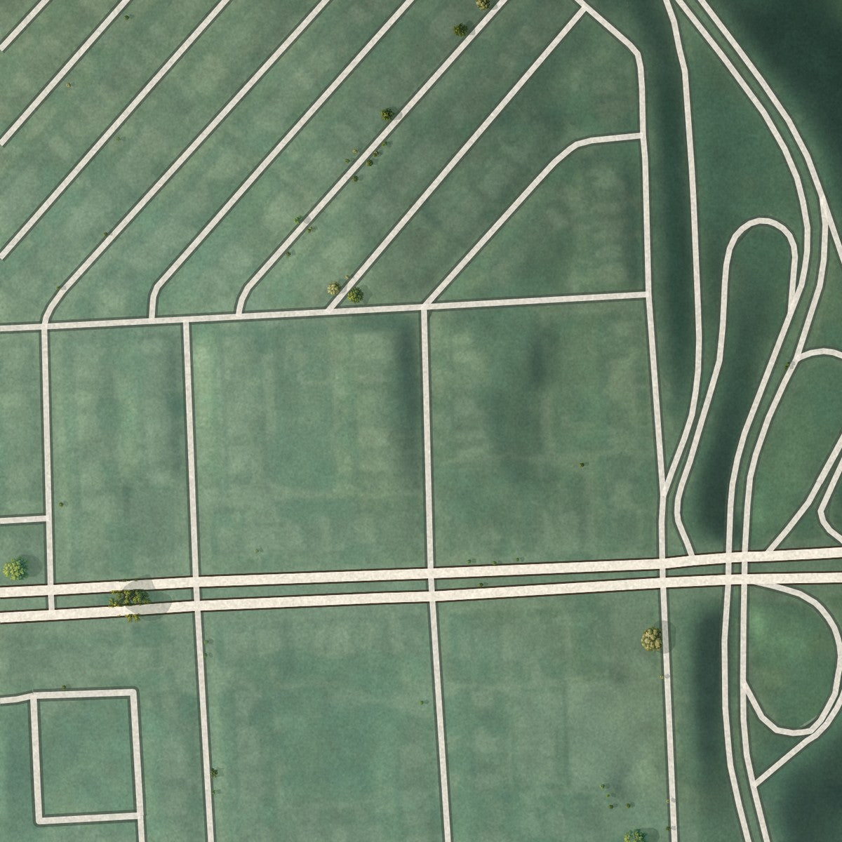 Second close-up of the map of Franklintown Road, Maryland print showing more streets and buildings