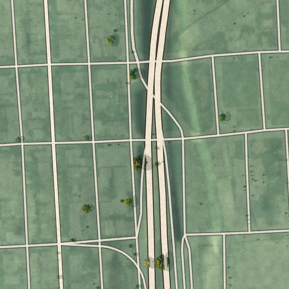 Second close-up of the map of Greenmount West, Maryland print showing more streets and buildings