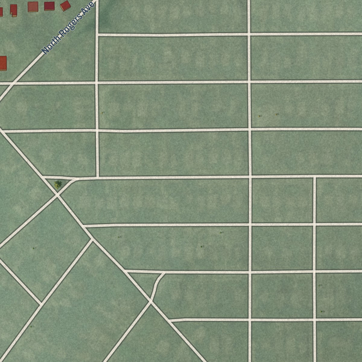 Second close-up of the map of Grove Park, Maryland print showing more streets and buildings