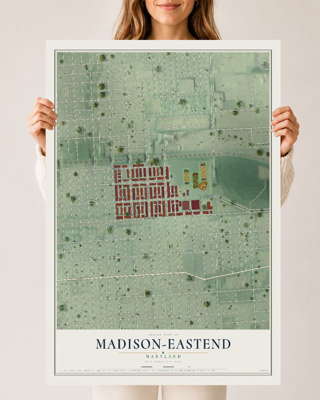 Map of Madison-Eastend, Maryland, 24 x 36 inch unframed archival matte print