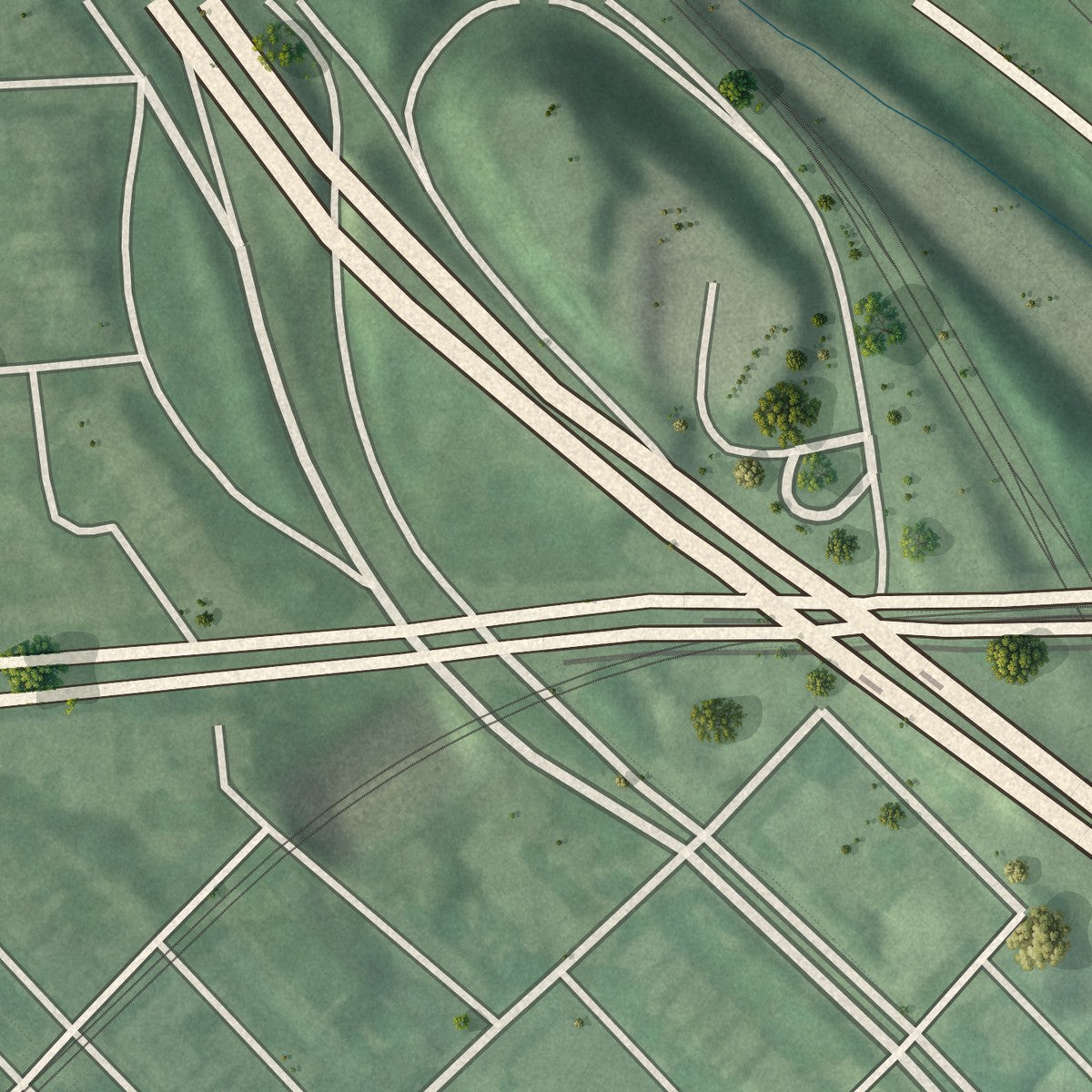 Close-up of the map of Madison Park, Maryland print showing street and building detail