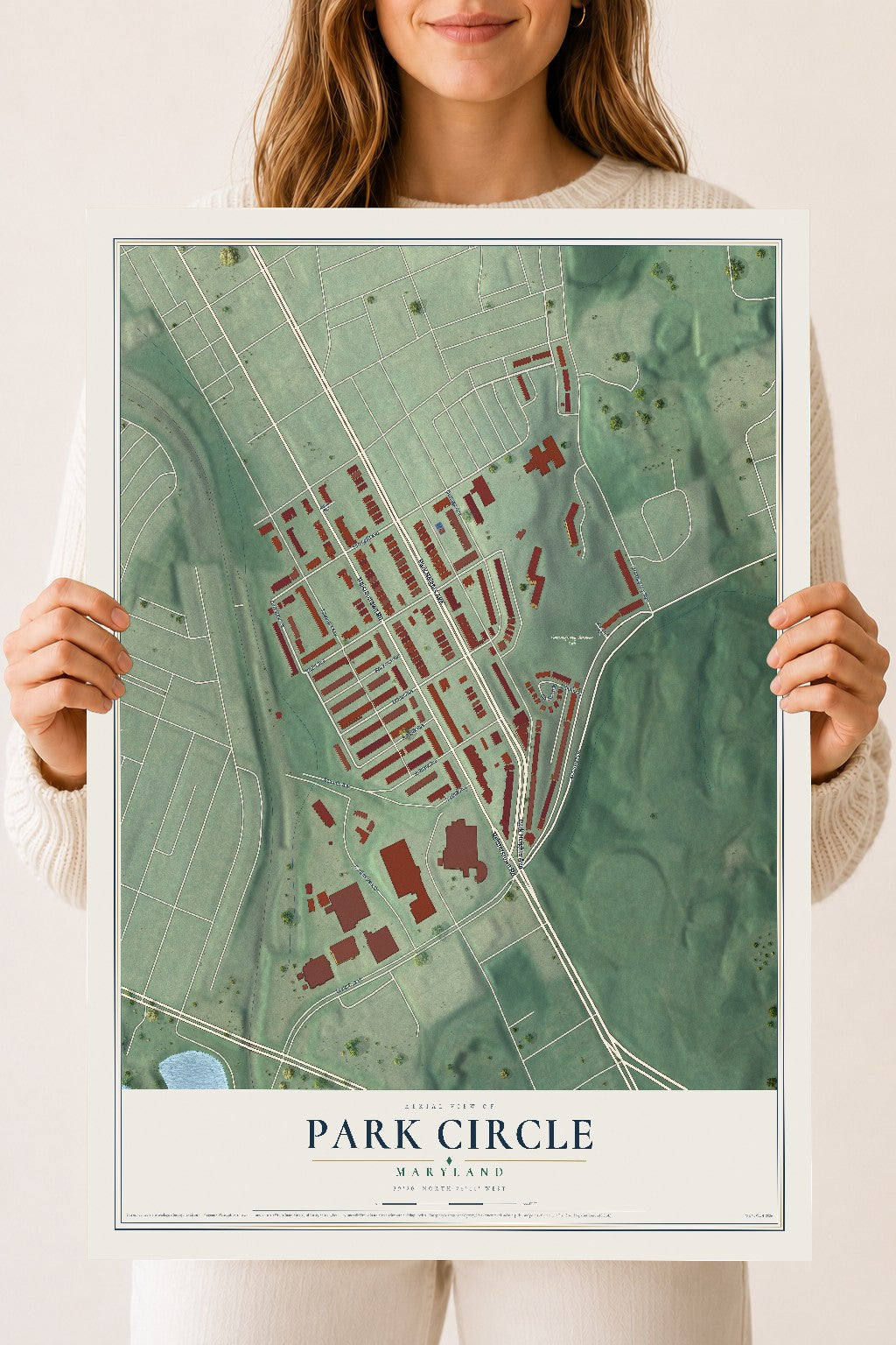 Map of Park Circle, Maryland, 18 x 24 inch unframed archival matte print