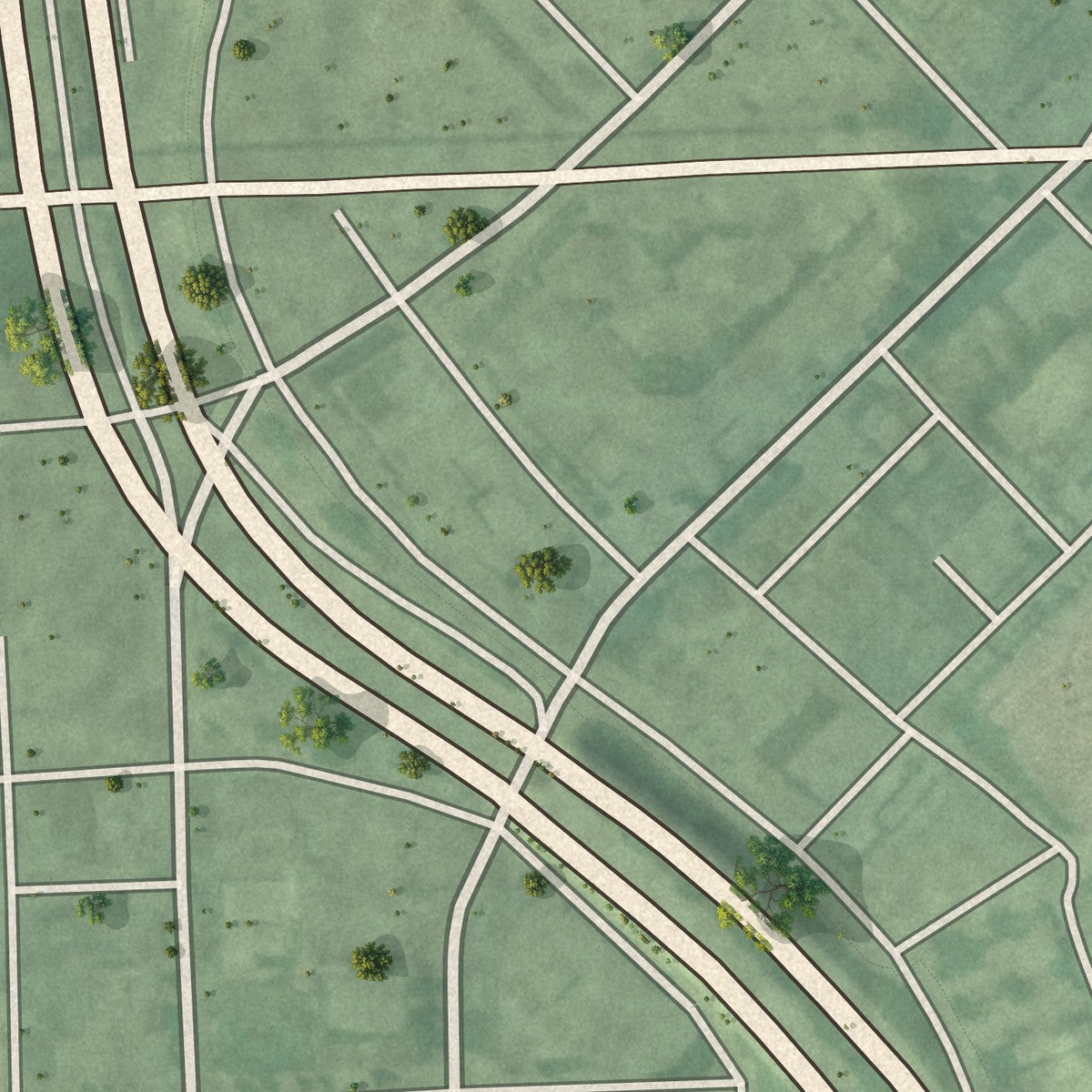 Close-up of the map of Pleasant View Gardens, Maryland print showing street and building detail