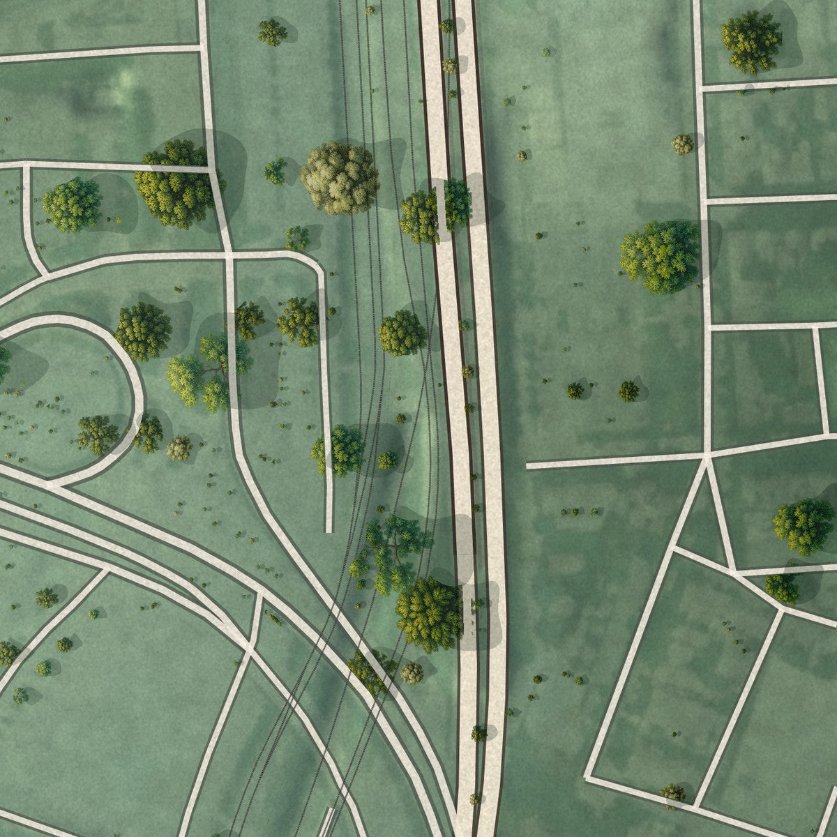 Second close-up of the map of Ridgely's Delight, Maryland print showing more streets and buildings