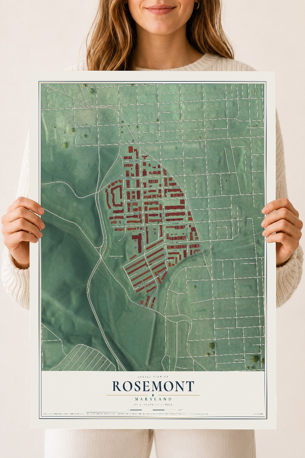 Map of Rosemont, Baltimore, Maryland, 18 x 24 inch unframed archival matte print
