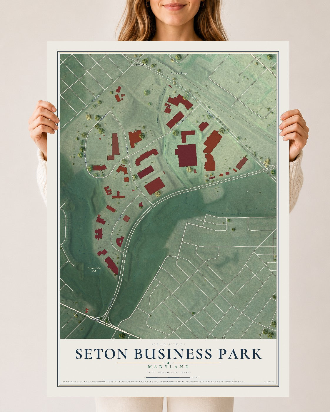 Map of Seton Business Park, Maryland, 24 x 36 inch unframed archival matte print