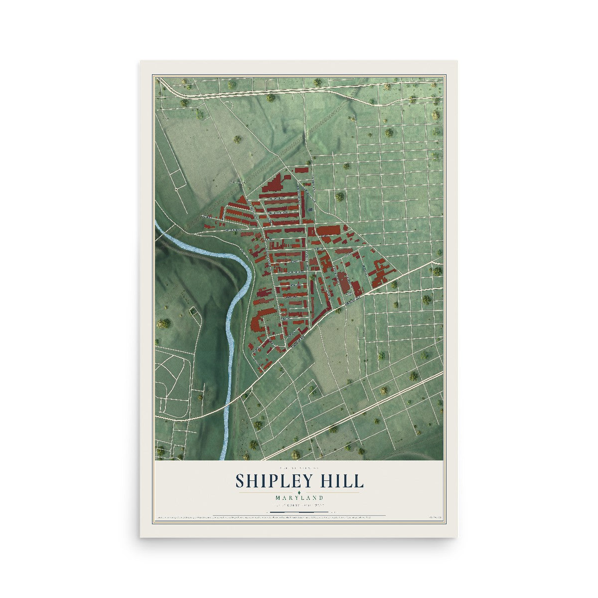 Map of Shipley Hill, Maryland, 12 x 18 inch unframed archival matte print