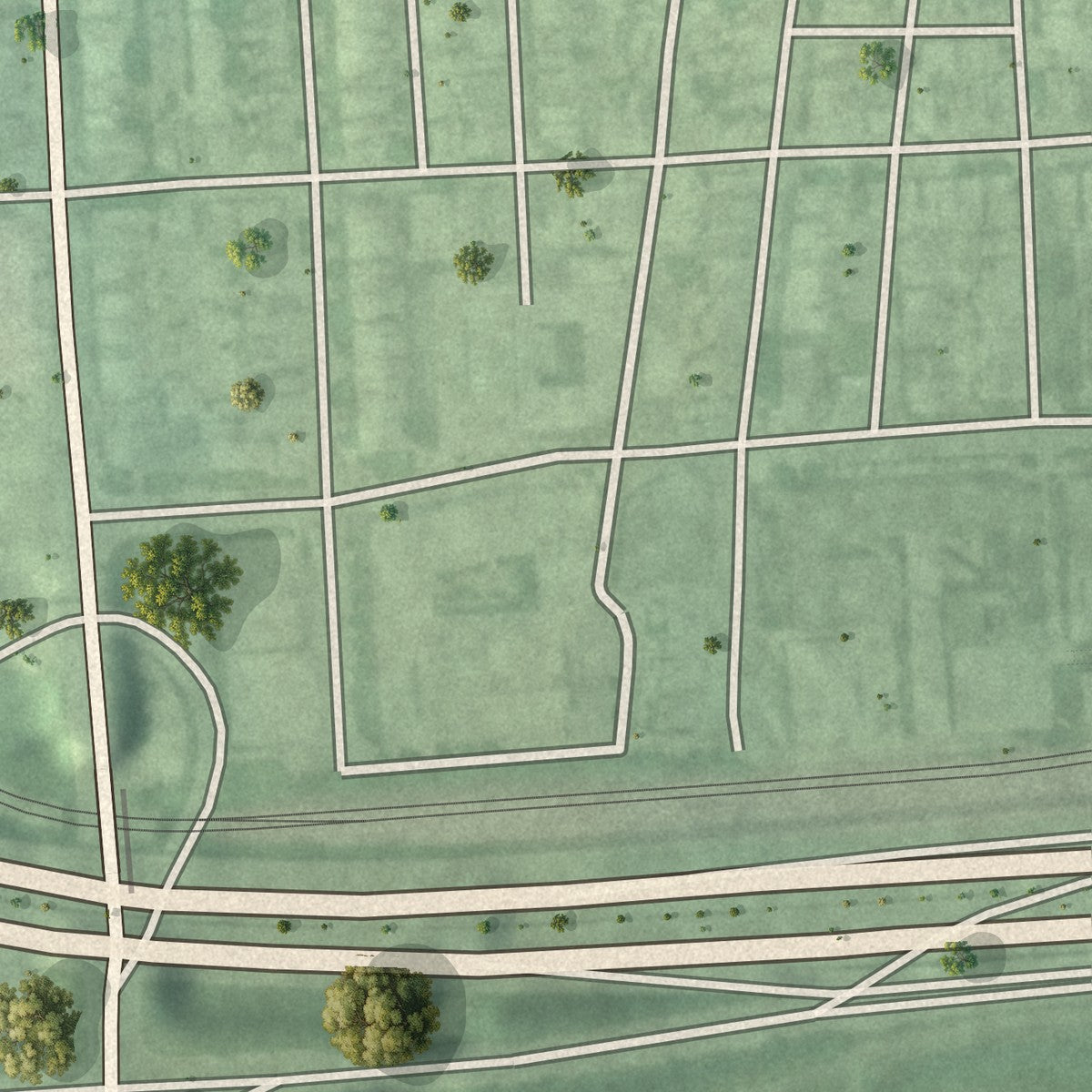 Second close-up of the map of Spring Garden Industrial Area, Maryland print showing more streets and buildings