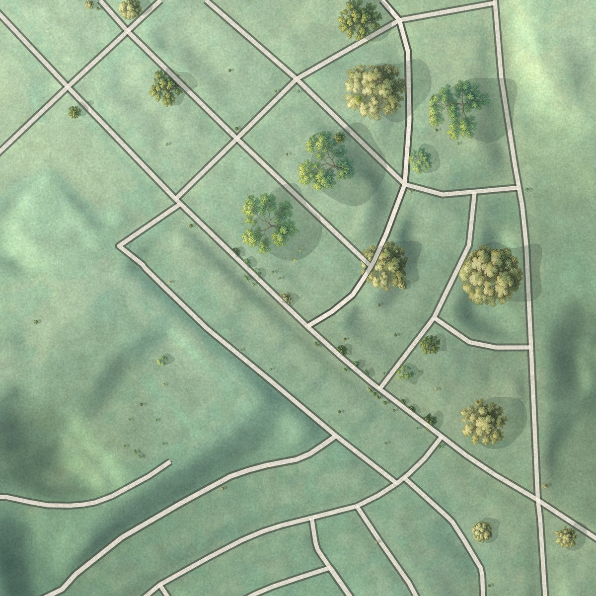 Second close-up of the map of Tremont, Maryland print showing more streets and buildings