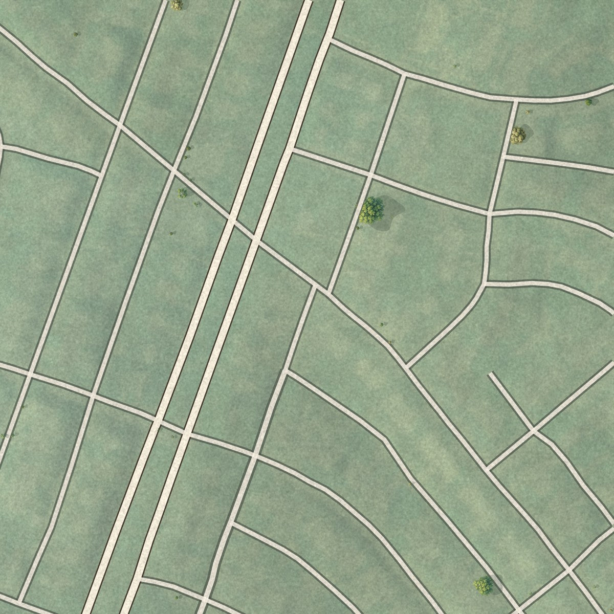 Second close-up of the map of Woodbourne Heights, Maryland print showing more streets and buildings