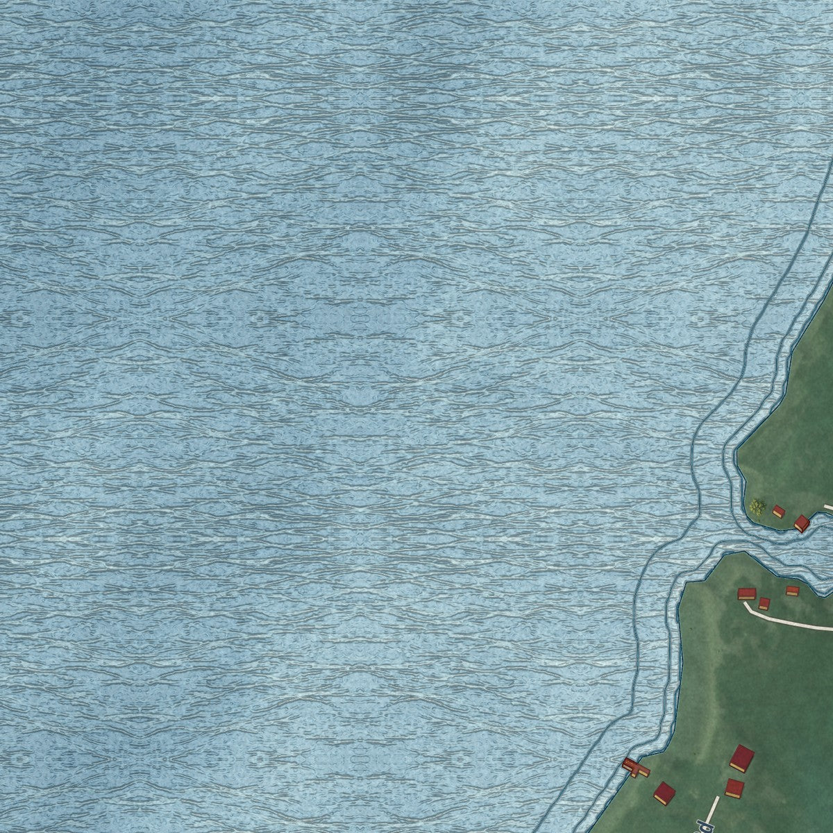 Close-up of the map of Bivalve, Maryland print showing street and building detail