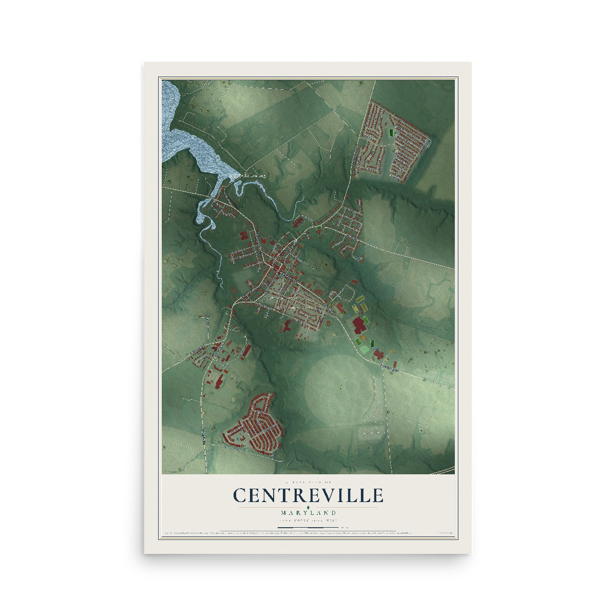 Map of Centreville, Maryland, 12 x 18 inch unframed archival matte print