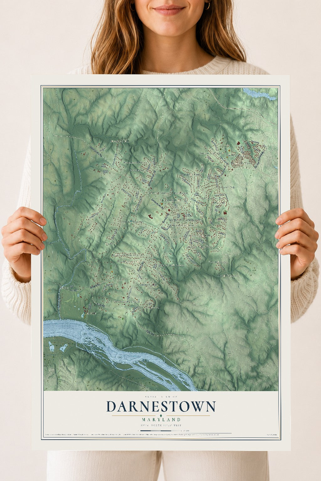 Map of Darnestown, Maryland, 18 x 24 inch unframed archival matte print