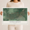 Map of District Heights, Maryland, 12 x 18 inch unframed archival matte print