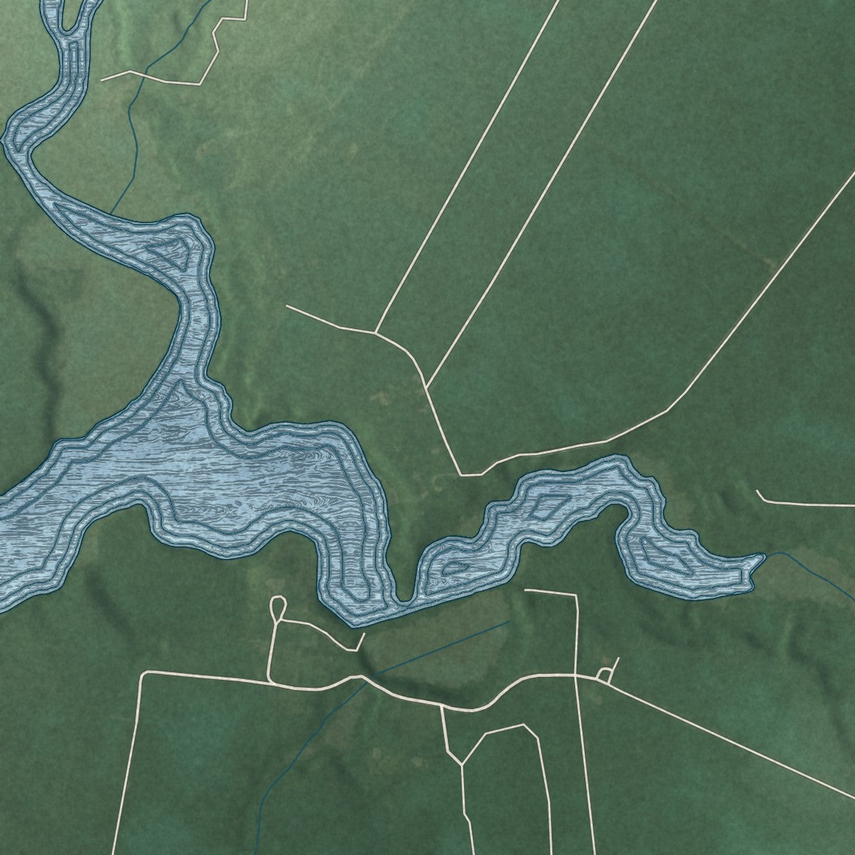 Close-up of the map of Eden, Maryland print showing street and building detail