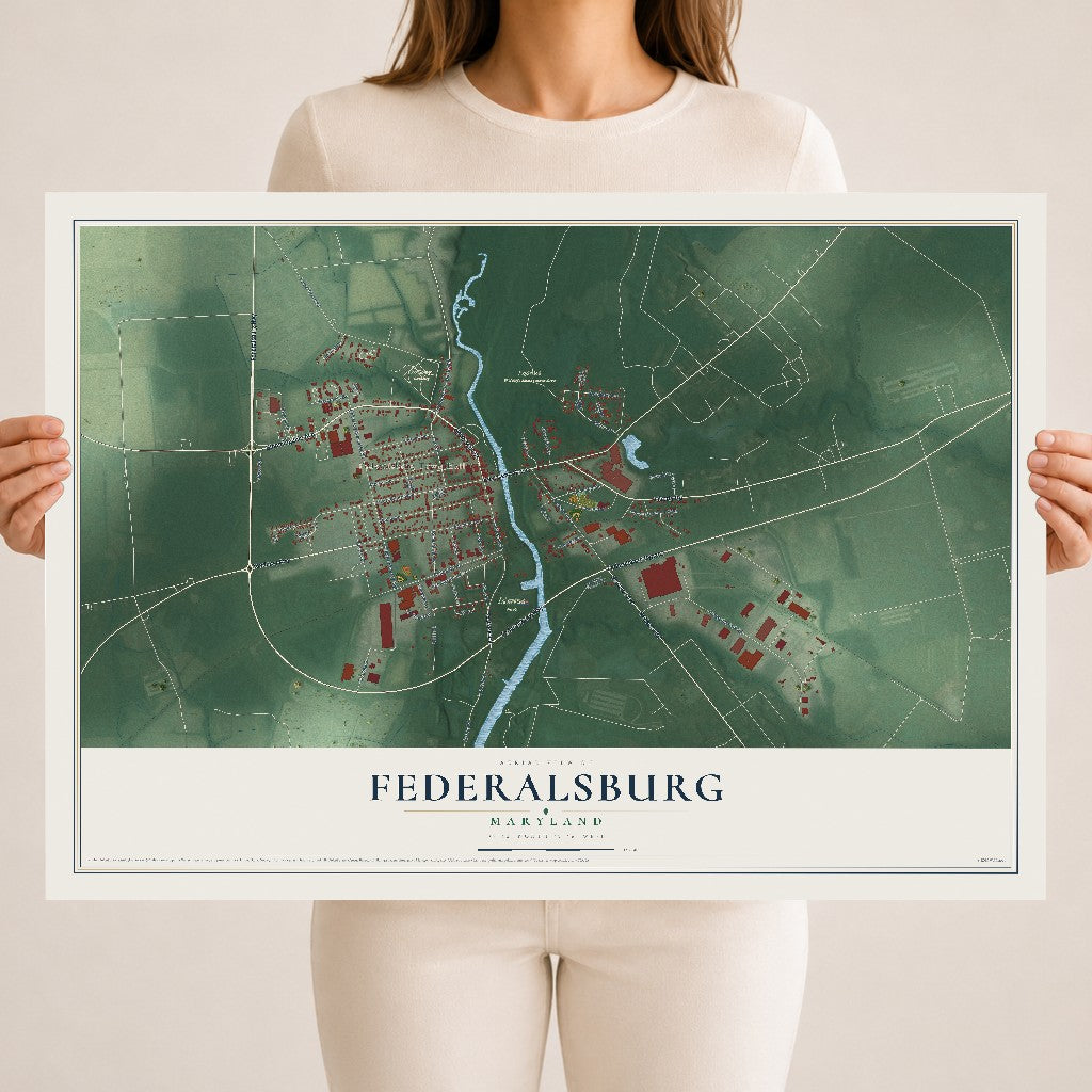 Map of Federalsburg, Maryland, 18 x 24 inch unframed archival matte print