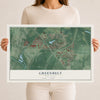 Map of Greenbelt, Maryland, 12 x 18 inch unframed archival matte print