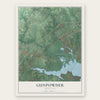 Gunpowder, Maryland map print, the full design