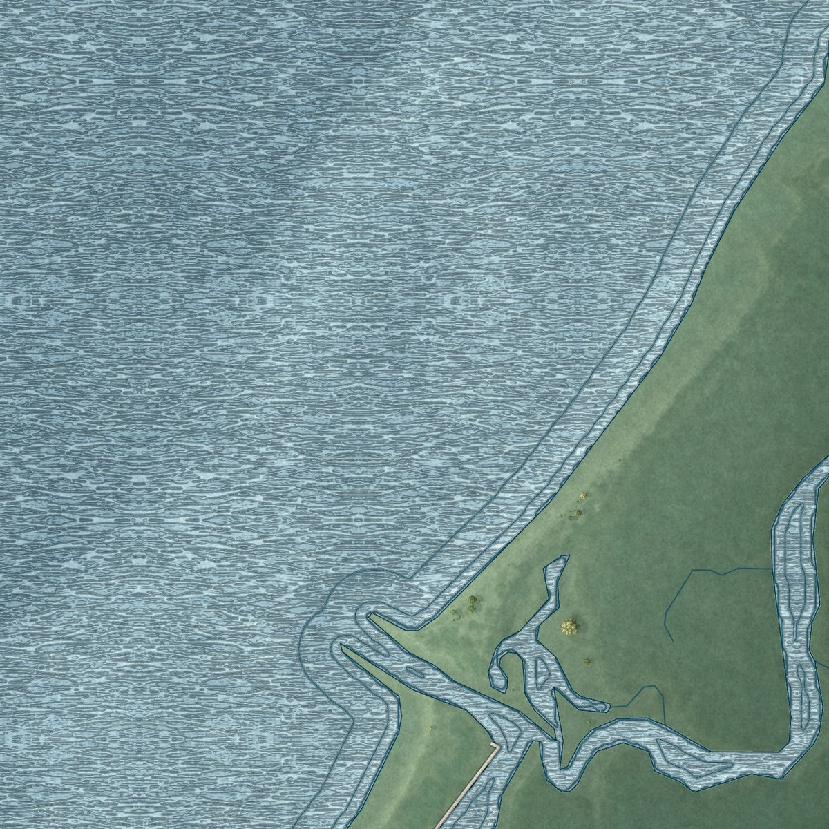 Close-up of the map of Jesterville, Maryland print showing street and building detail