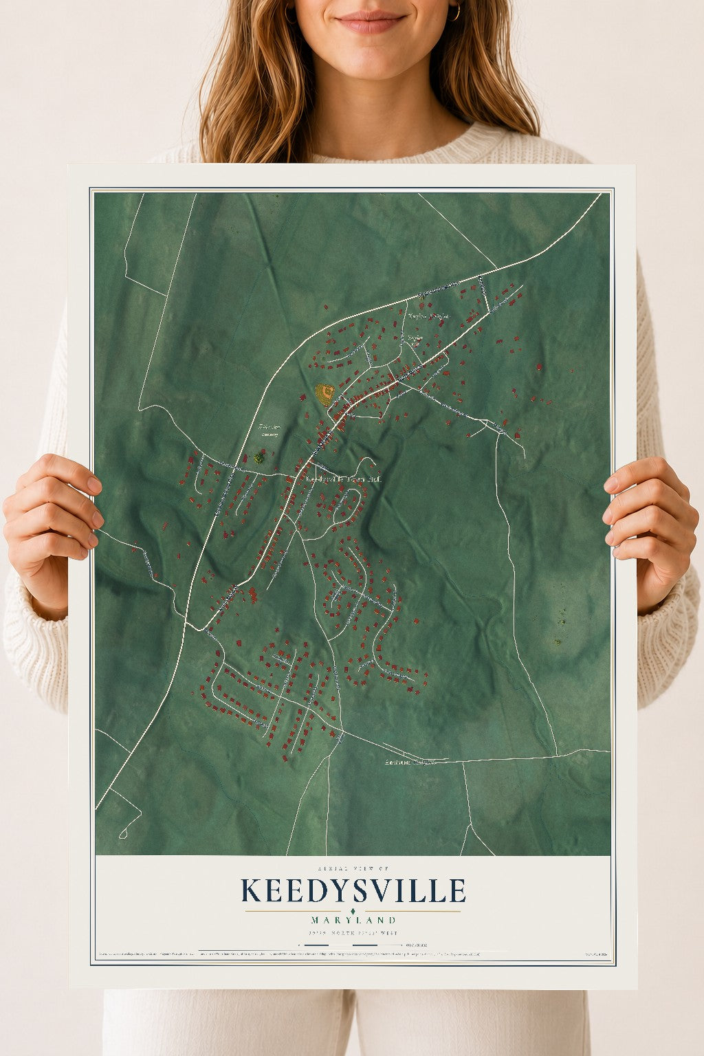 Map of Keedysville, Maryland, 18 x 24 inch unframed archival matte print