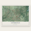 Lutherville, Maryland map print, the full design