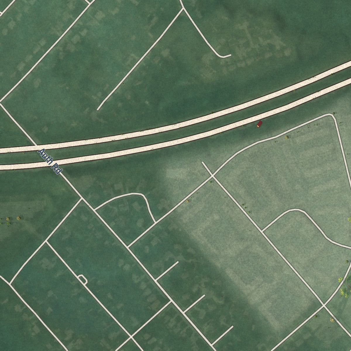 Second close-up of the map of Morningside, Maryland print showing more streets and buildings