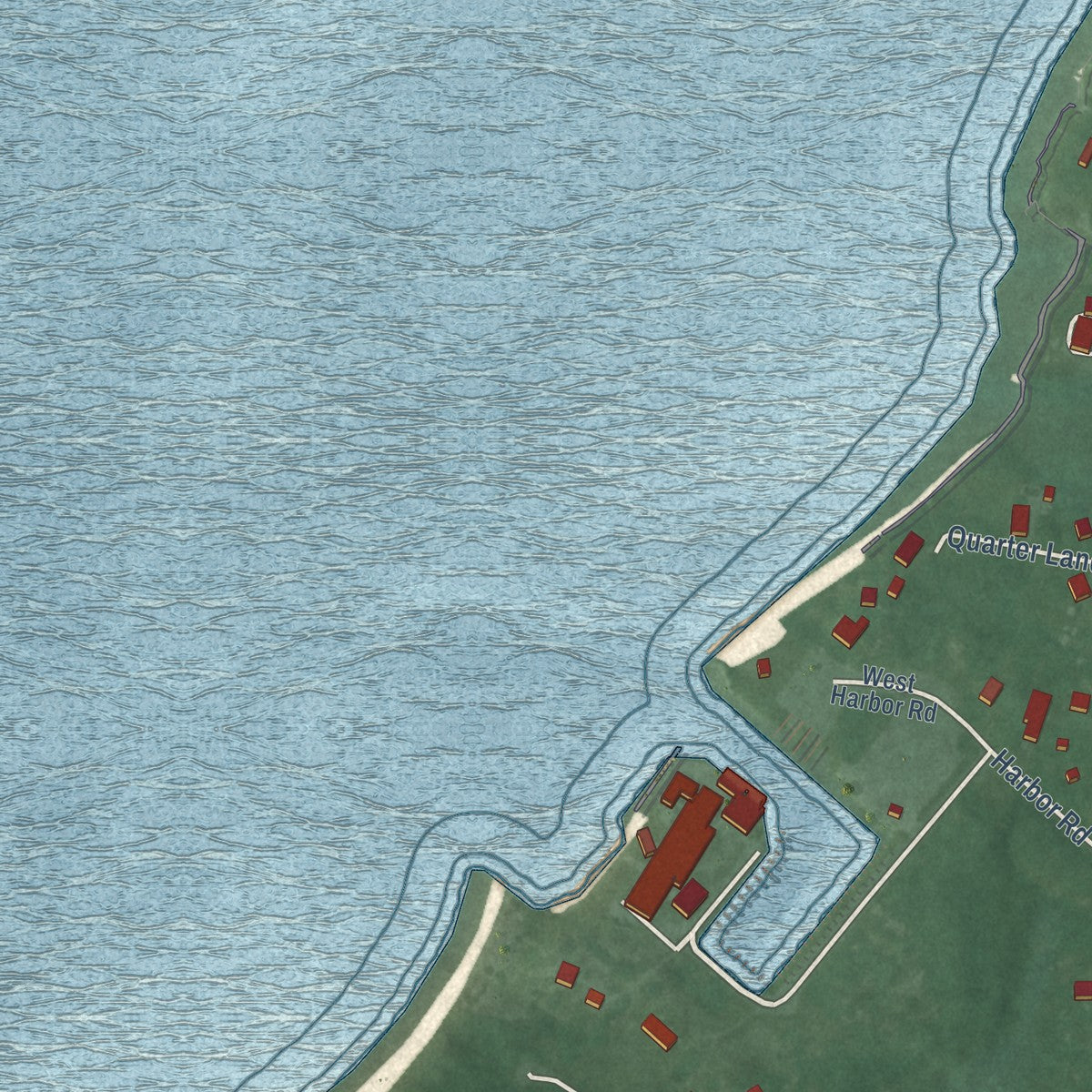Close-up of the map of Nanticoke, Maryland print showing street and building detail