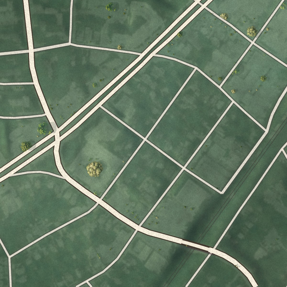 Close-up of the map of North Brentwood, Maryland print showing street and building detail