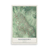 Map of Reisterstown, Maryland, 12 x 18 inch unframed archival matte print