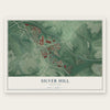 Silver Hill, Maryland map print, the full design