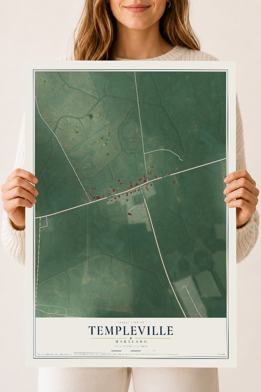 Map of Templeville, Maryland, 18 x 24 inch unframed archival matte print
