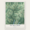 Ten Mile Creek, Maryland map print, the full design