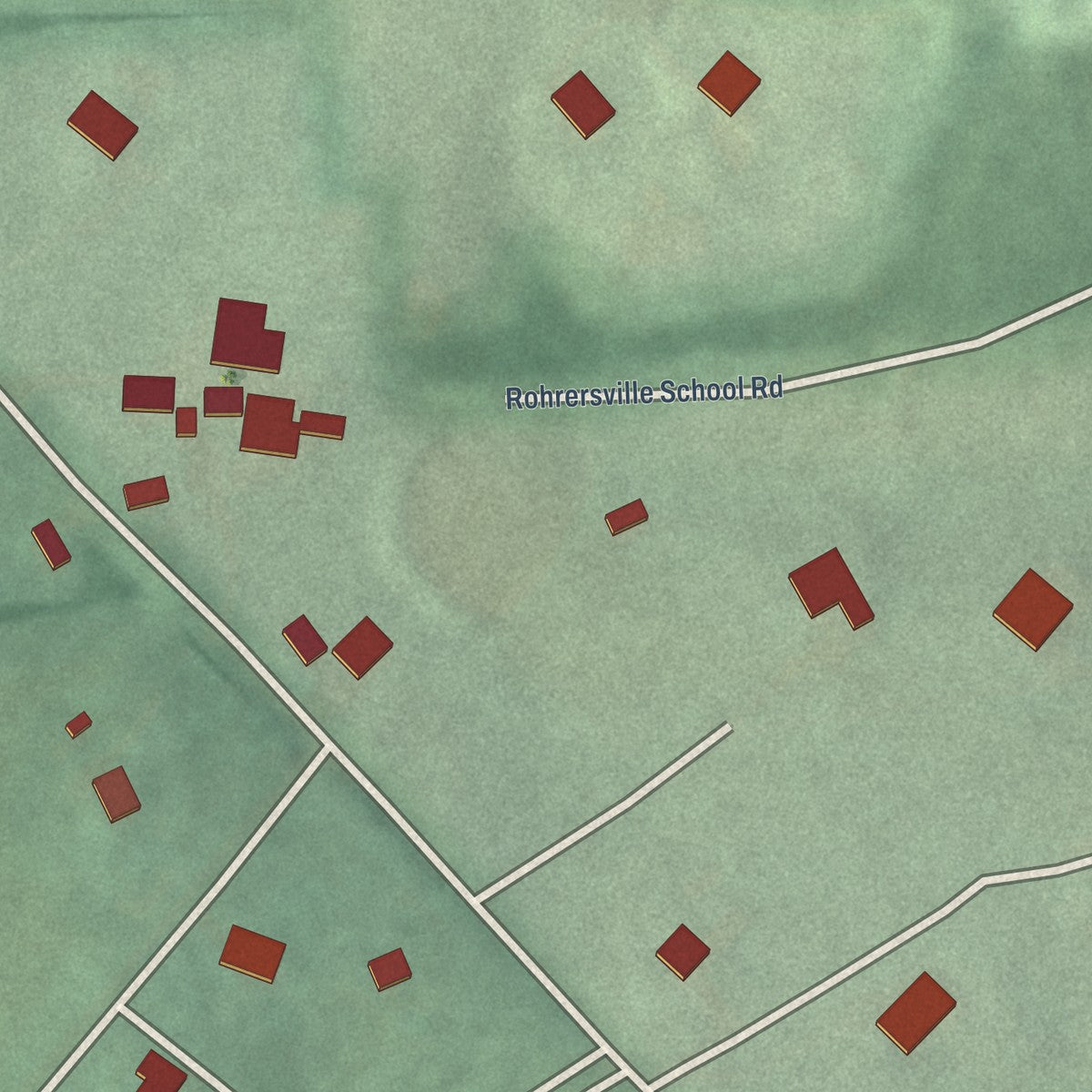 Close-up of the map of Trego-Rohrersville Station, Maryland print showing street and building detail