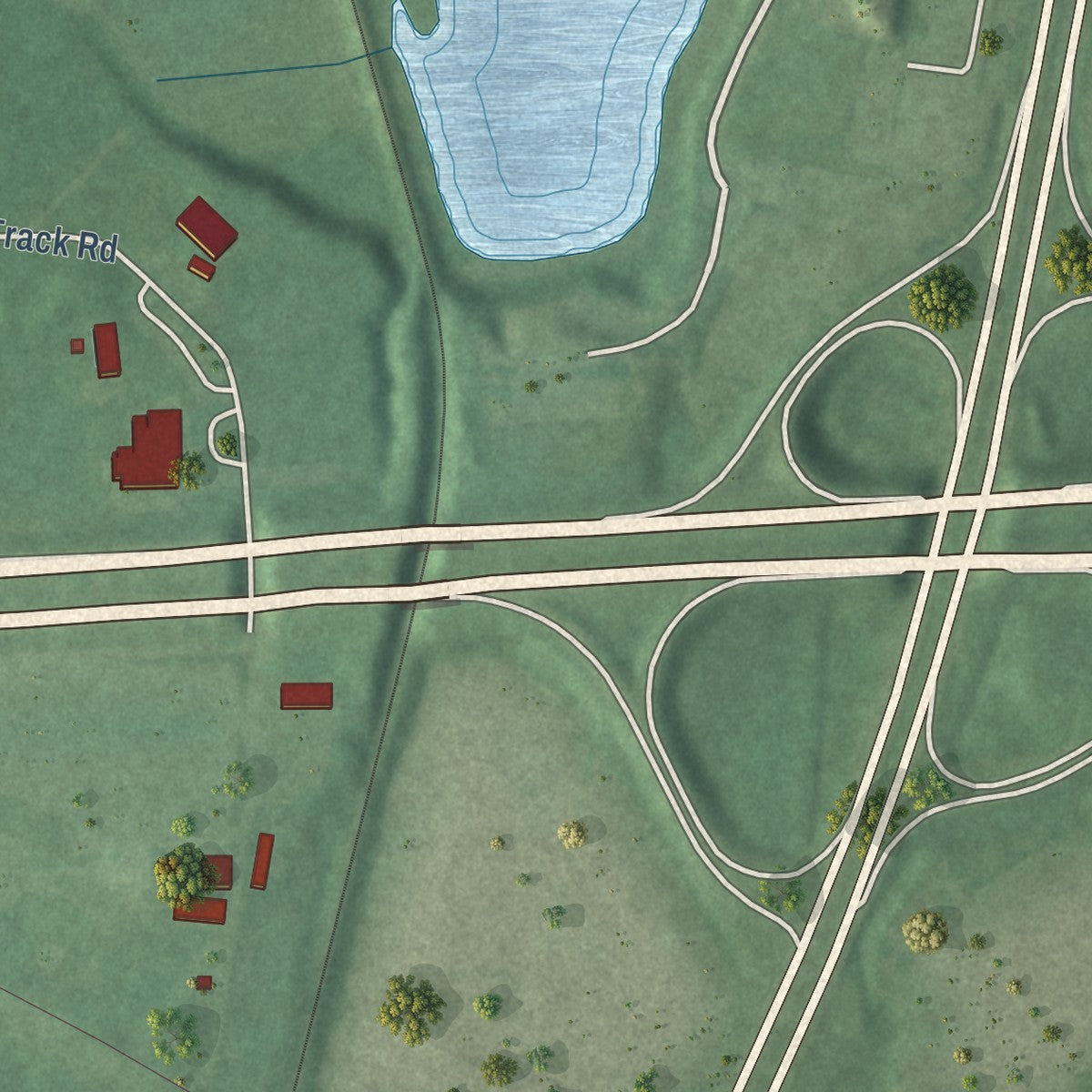 Second close-up of the map of Upper Marlboro, Maryland print showing more streets and buildings