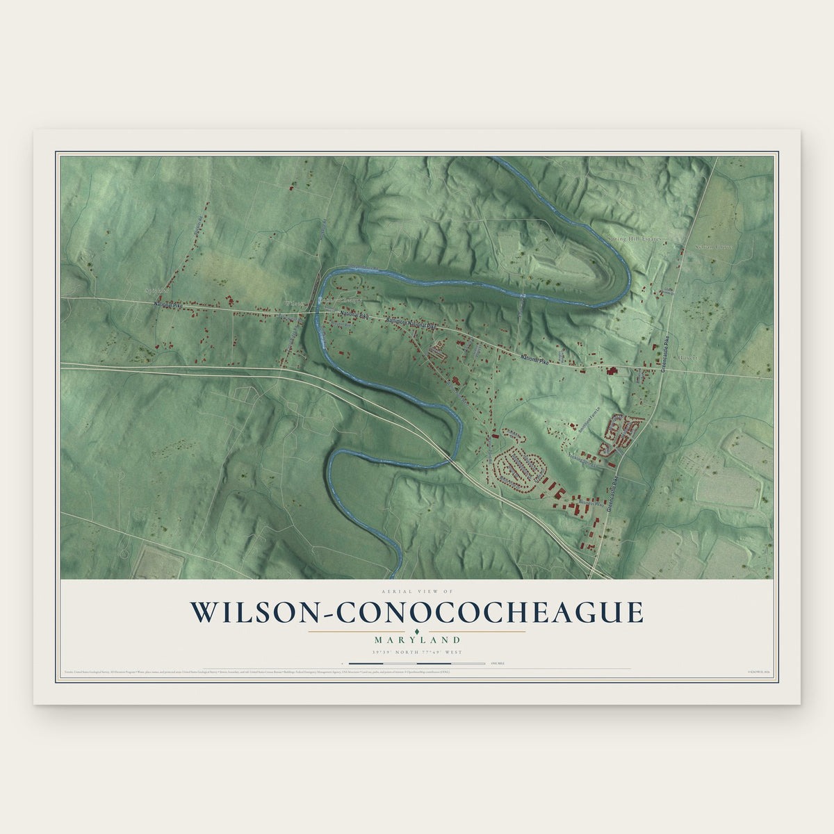 Wilson-Conococheague, Maryland map print, the full design