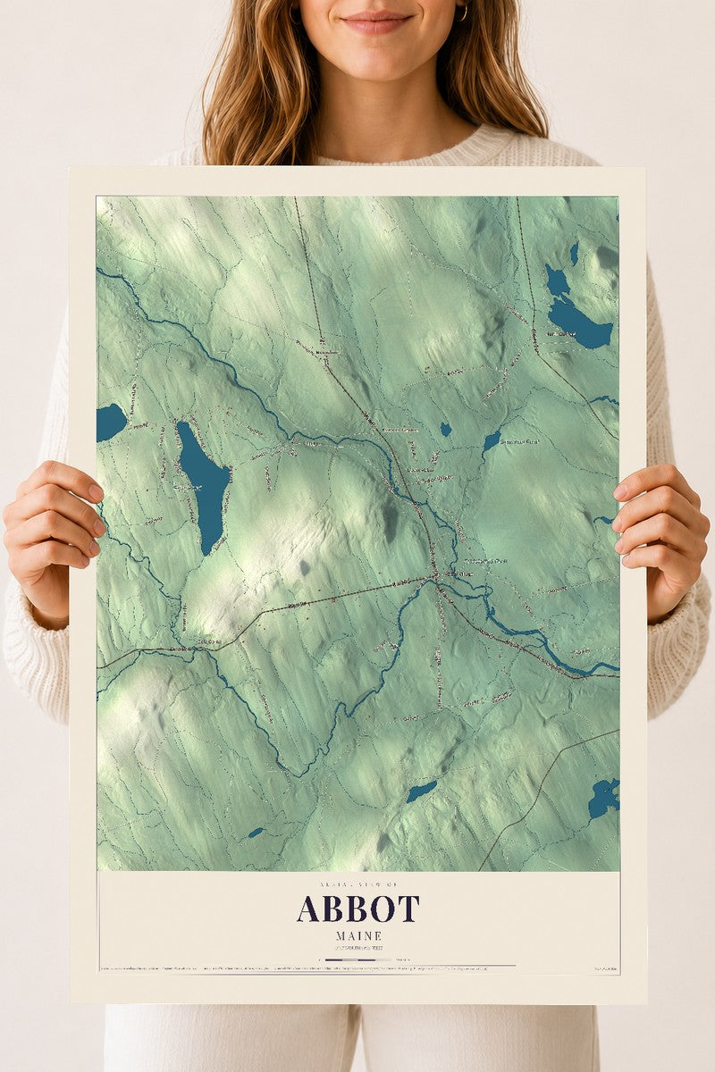 Abbot, Maine map print - 18 x 24 archival matte print