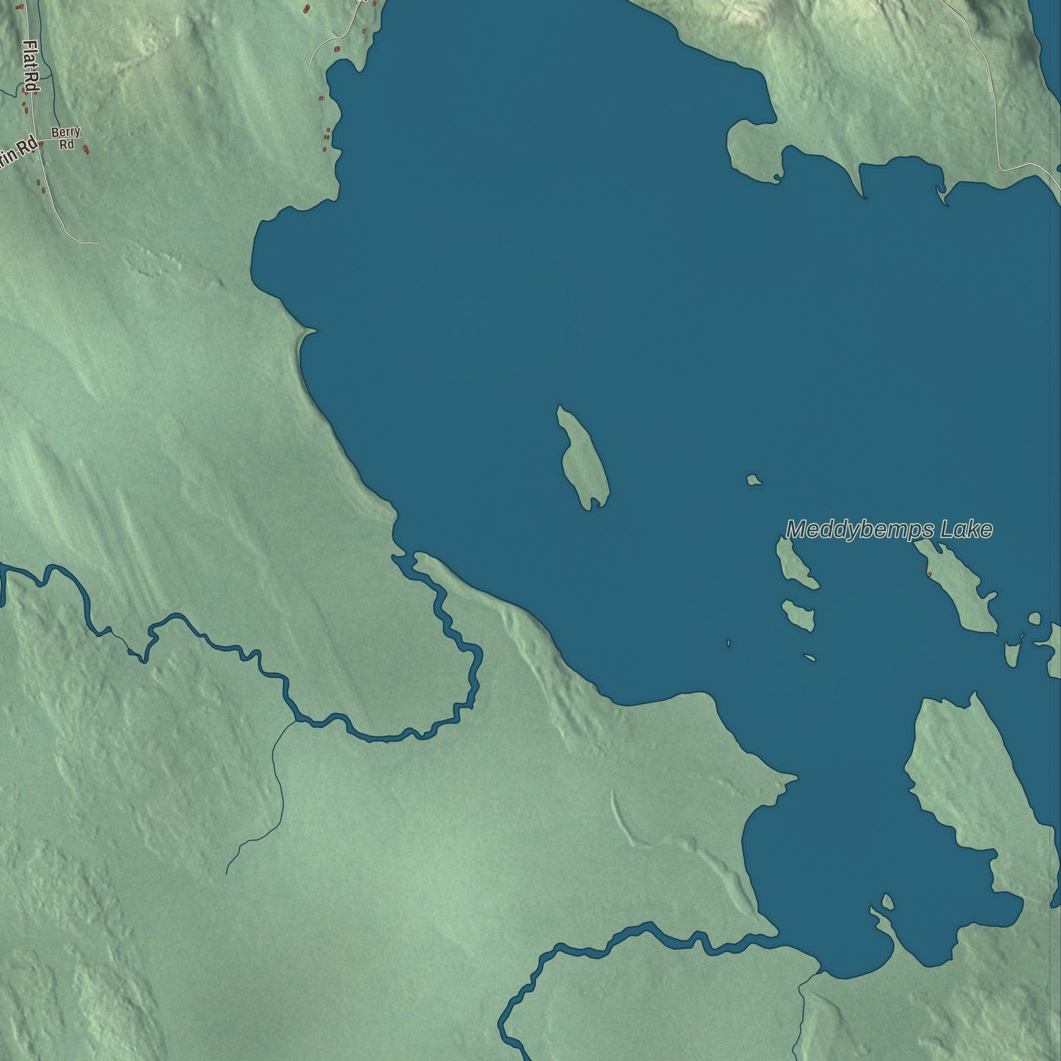 Terrain and local geography detail from the Alexander, Maine map