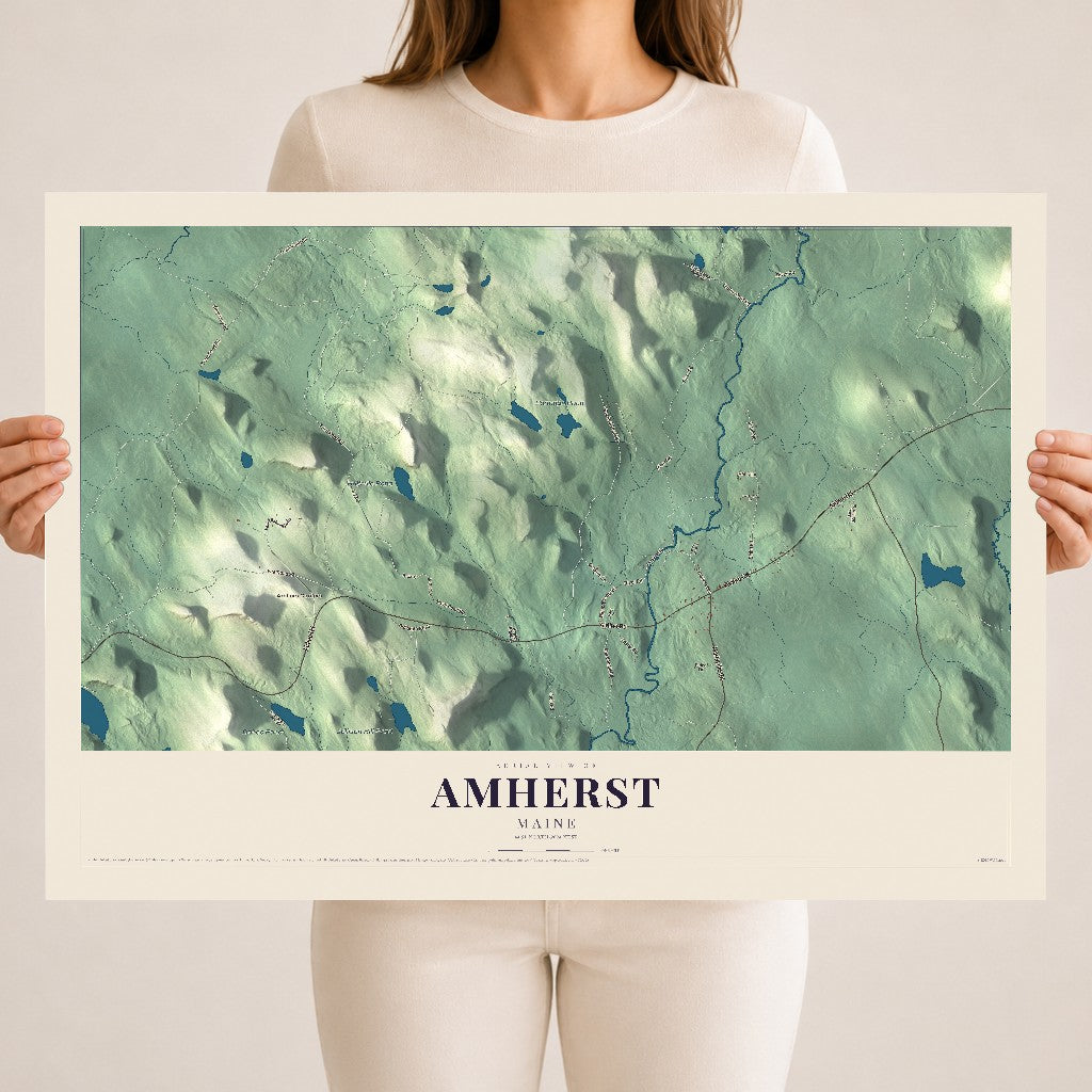 Amherst, Maine map print - 18 x 24 archival matte print