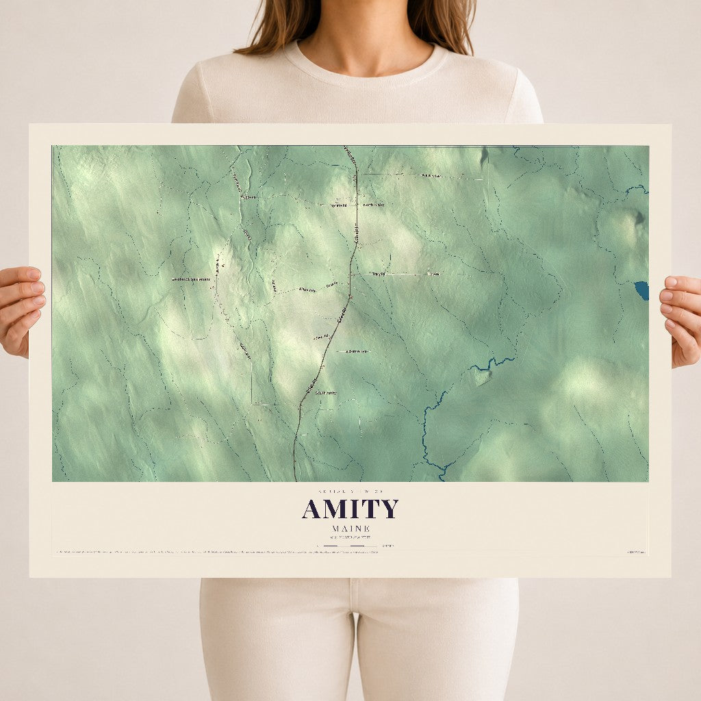 Amity, Maine map print - 18 x 24 archival matte print